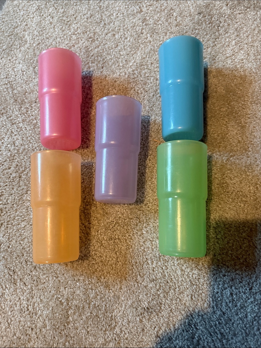 Tupperware Colorful Plastic Stacking Cups - Set of 5